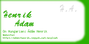 henrik adam business card